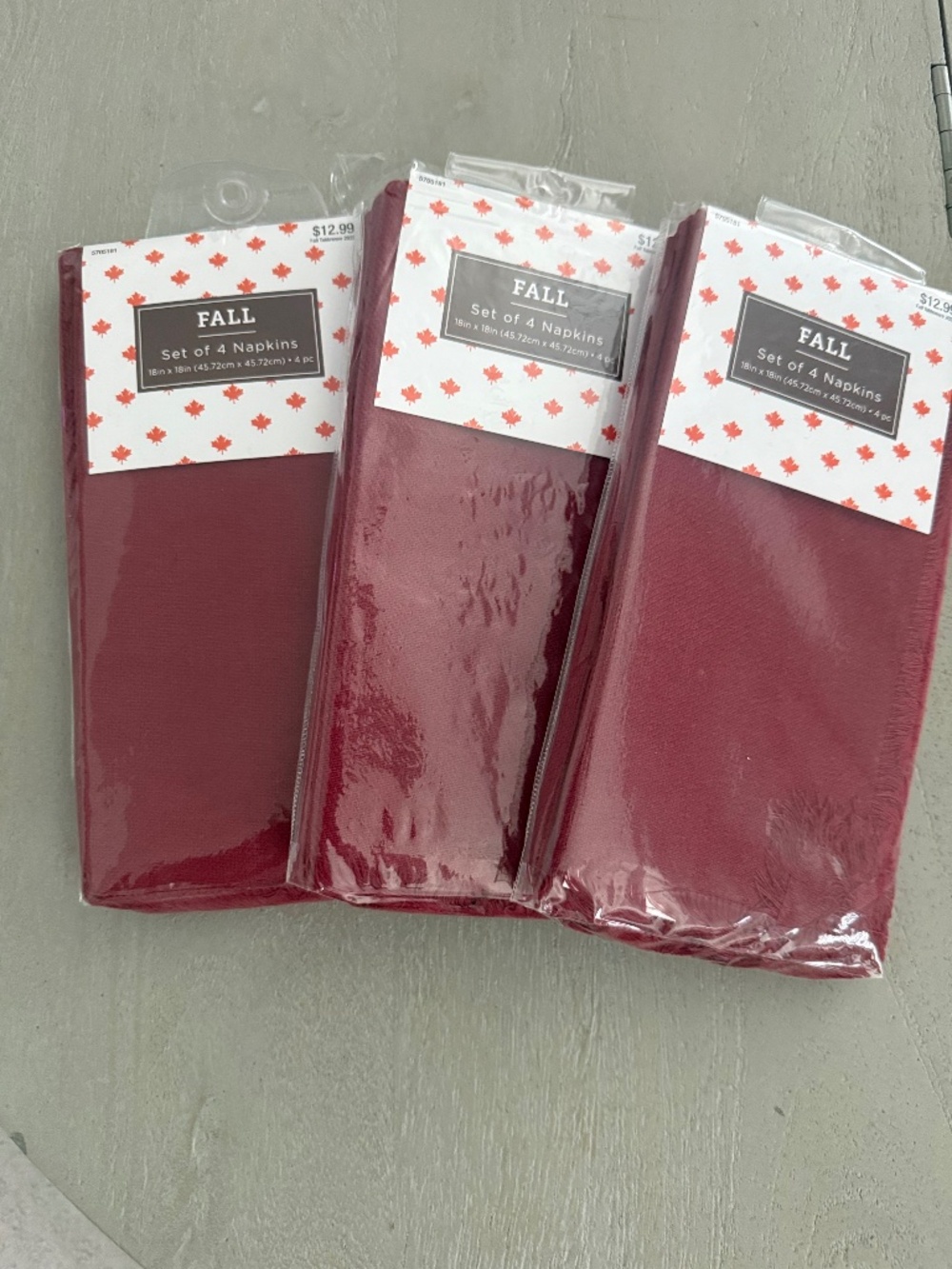 Hobby Lobby Fall Napkins, 3-Pack. (Set of 4 per package), NWT